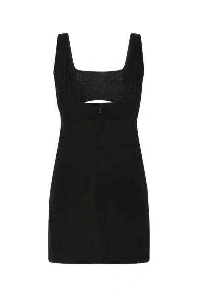 Shop Saint Laurent Woman Black Viscose Blend Mini Dress