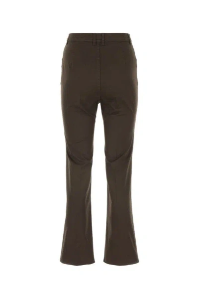Shop Saint Laurent Woman Dark Brown Cotton Pant