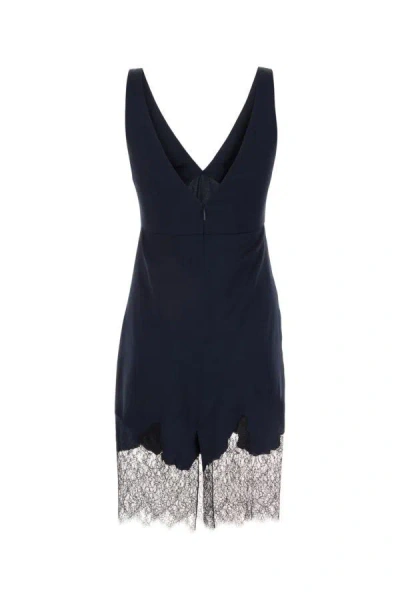 Shop Saint Laurent Woman Midnight Blue Satin Mini Dress