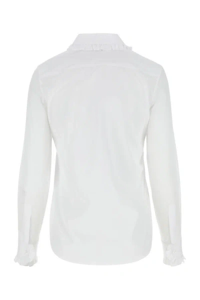 Shop Saint Laurent Woman White Poplin Shirt