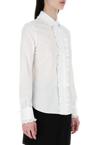 Shop Saint Laurent Woman White Poplin Shirt