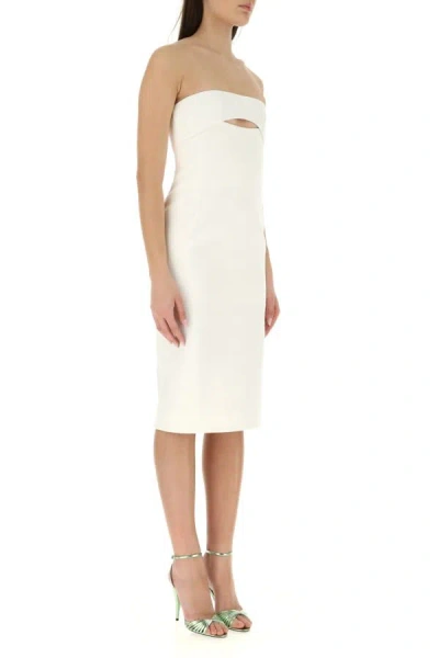Shop Saint Laurent Woman White Viscose Dress