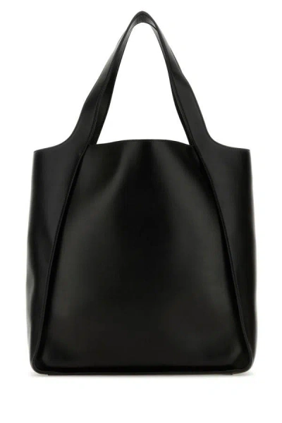 Shop Stella Mccartney Woman Black Alter Mat Stella Logo Shopping Bag