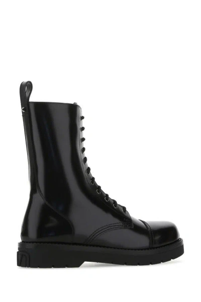 Shop Valentino Garavani Man Black Leather Boots