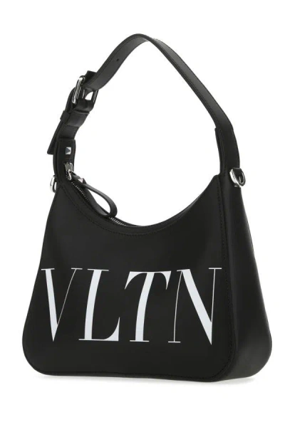 Shop Valentino Garavani Man Black Leather Vltn Handbag
