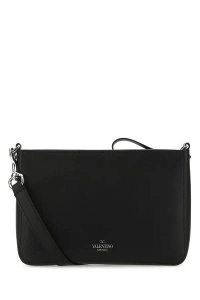 Shop Valentino Garavani Man Black Leather Vltn Crossbody Bag