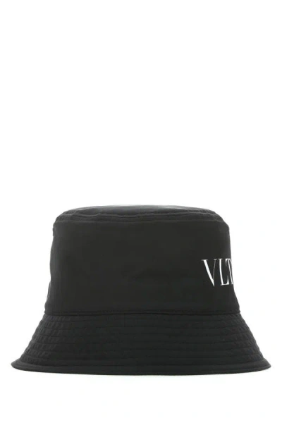 Shop Valentino Garavani Man Black Polyester Hat