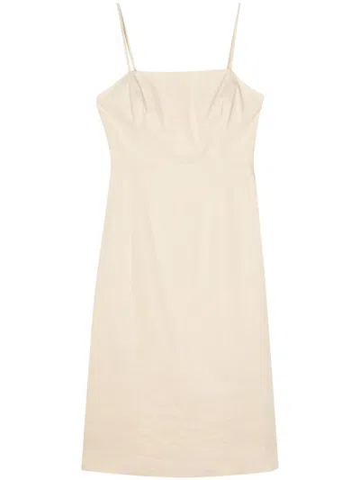 Theory A-line Midi Dress In Linen Blend In Y0d Light Linen