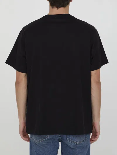 Shop Burberry Logo Print Cotton T-shirt In Black