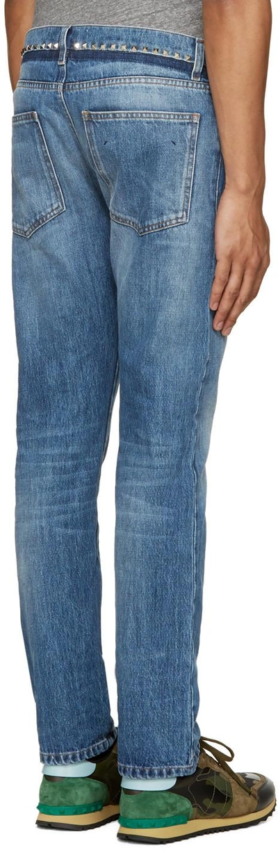 Shop Valentino Indigo Studded Jeans