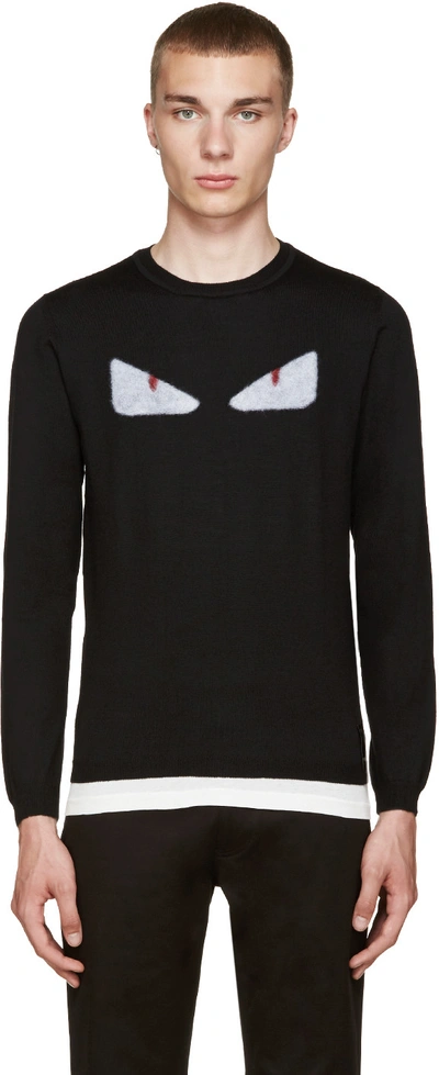 Shop Fendi Black Monster Eyes Sweater