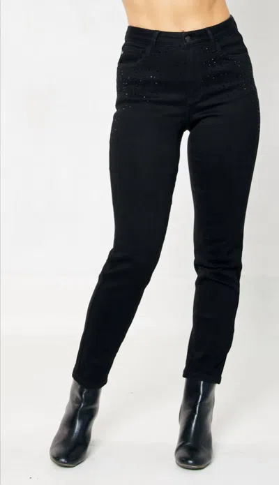 Judy Blue Women's Rhinestone Skinny Jeans In Black In Black