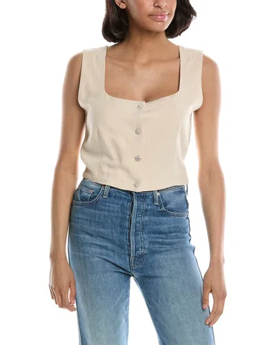 Shop Luxe Always Linen-blend Top In Brown