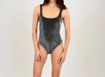 Shop Second Skin By Rd Style Sheer Glitter Scoop Neck Bodysuit In Black