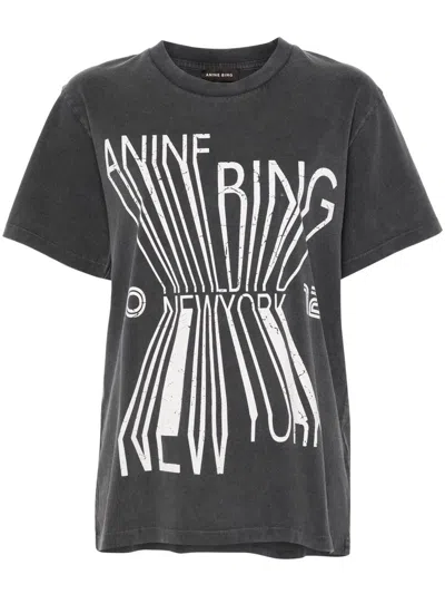 Shop Anine Bing Colby T-shirt Bing New York - Black Clothing