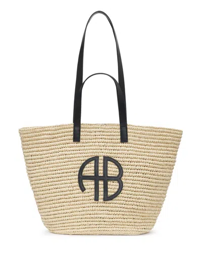 Shop Anine Bing Palermo Tote - Natural Bags In Multicolour