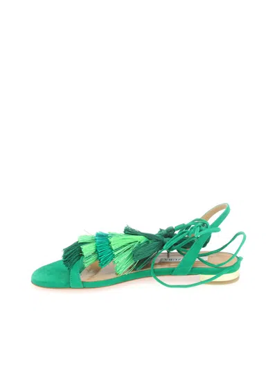 Shop Aquazzura Sandals In Rich Emerald