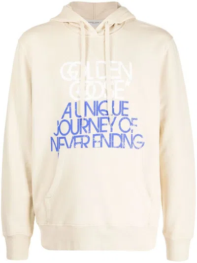 Shop Golden Goose Regular Hoodie/ Manifest Clothing In 82227 Marzipan/red/white/blue
