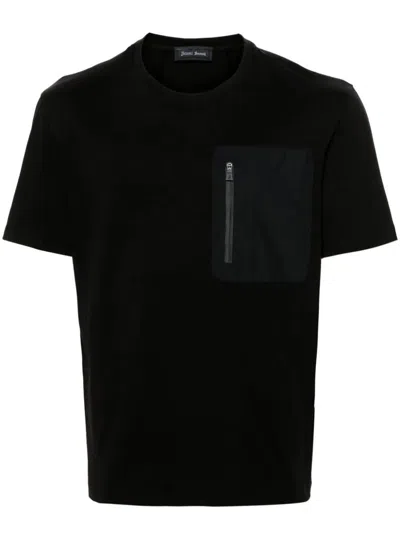 Shop Herno Tshirt With Pocket Clothing In Black