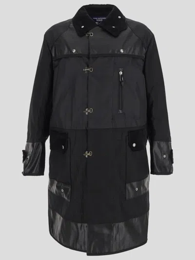 Shop Junya Watanabe Patchwork Coat In Black
