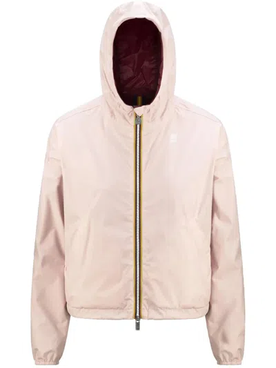 K-way K Way Laurette Plus Reversible Hooded Jacket In Pink & Purple