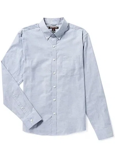 Shop Michael Kors Ls Slim Bd Oxford Str Clothing In Blue