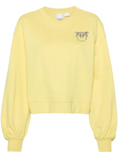 Shop Pinko Sweatshirt With Logo In Yellow