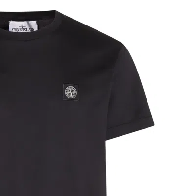 Shop Stone Island T-shirts And Polos Black