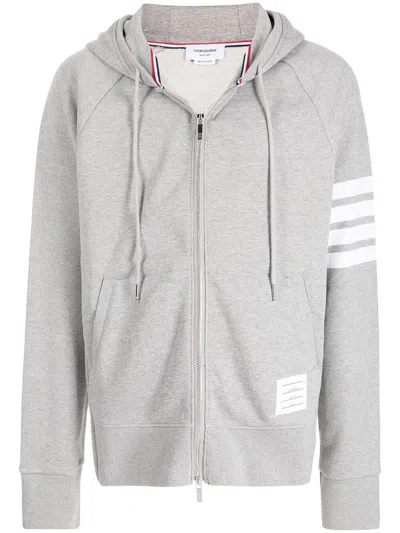 Shop Thom Browne Classic 4-bar Zipper Sweatshirt Clothing In Grey