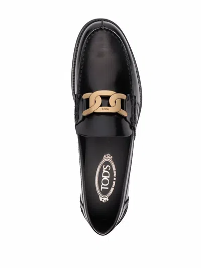 Shop Tod's Loavers Shoes In Black