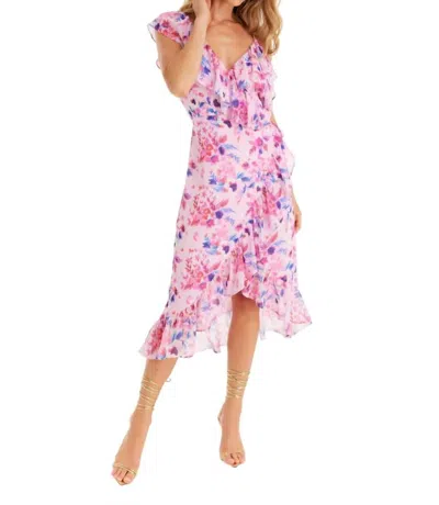 Shop Allison New York Ophelia Wrap Midi Dress In Spring Mix In Multi
