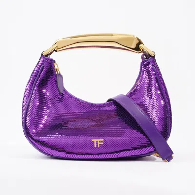 Shop Tom Ford Mini Bianca Tote Bag Sequin In Purple