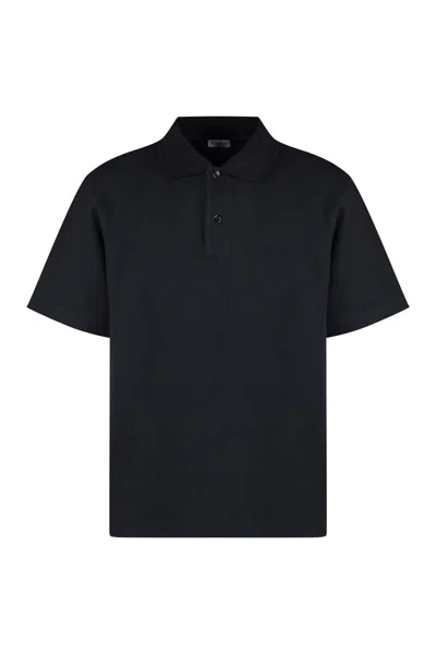 Shop Burberry Cotton-piqué Polo Shirt In Black