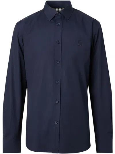 Shop Burberry Shirt Clothing In Blue