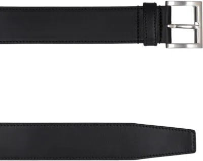 Shop Prada Leather Belt In Black