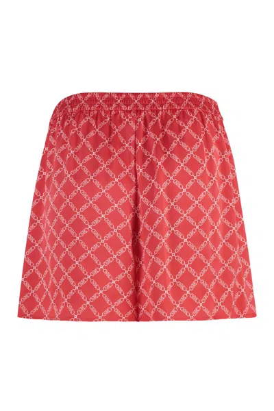 Shop Michael Kors Nylon Satin Shorts In Red