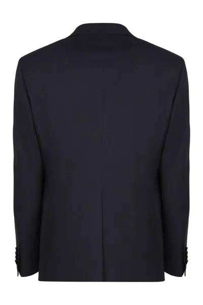 Shop Tagliatore Three-piece Wool Suit In Blue