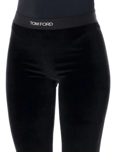 Shop Tom Ford Branded Leggings In Black