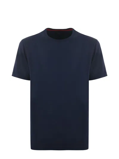 Fay T-shirt With Logo Embroidery In Blue