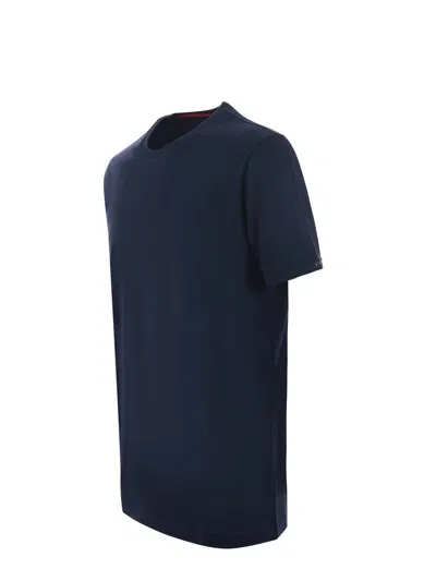 Fay T-shirt With Logo Embroidery In Blue