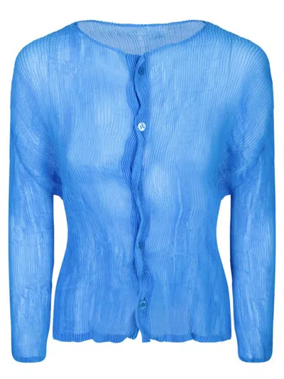 Shop Issey Miyake Cardigans In Blue