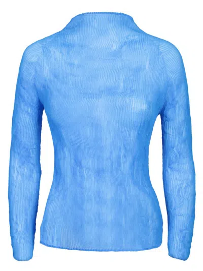 Shop Issey Miyake Tops In Blue