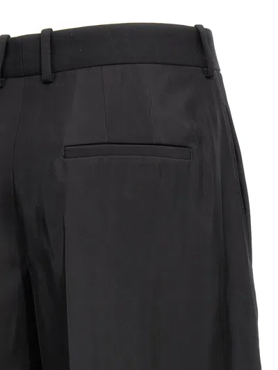 Jil Sander Wide Leg Bermuda Shorts In Black