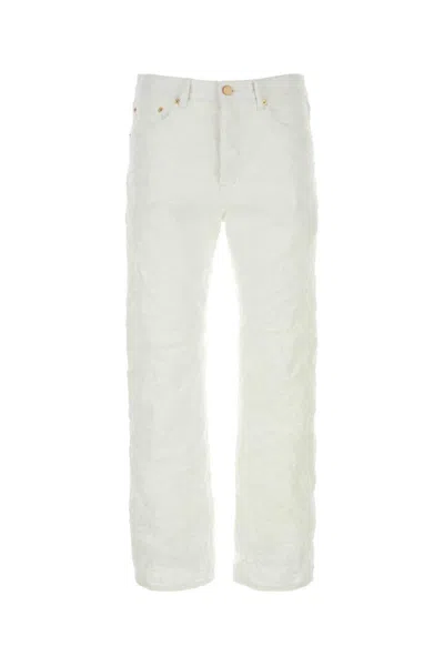 Shop Purple Denim Jeans In White
