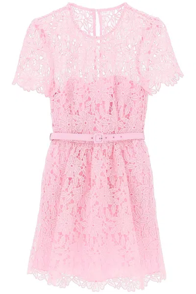 Shop Self-portrait Sleeveless Floral Lace She In Rosa