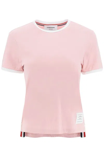 Shop Thom Browne Mélange Jersey T-shirt In Rosa