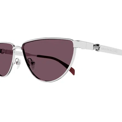 Shop Alexander Mcqueen Sunglasses In Silver