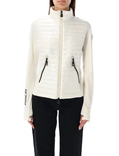 Shop Moncler Grenoble Zip Up Cardigan In White