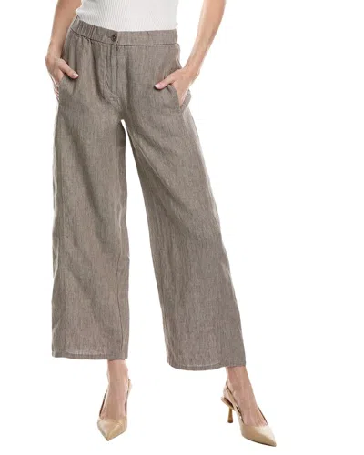 Shop Eileen Fisher Linen Wide Leg Pant In Grey