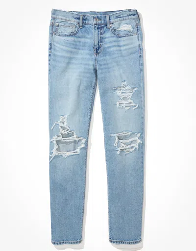 Shop American Eagle Outfitters Ae Ripped '90s Straight Jean In Blue